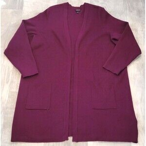 Torrid 4X Maroon Open Front Longline Cardigan Sweater Pockets Career Layering